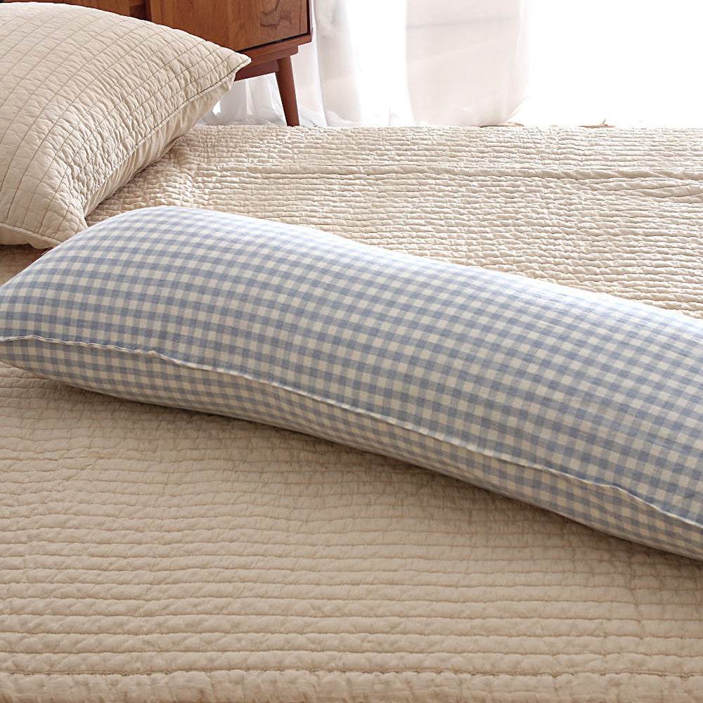 HABBYnDECO Long Body Pillow(Gingham Checkered)