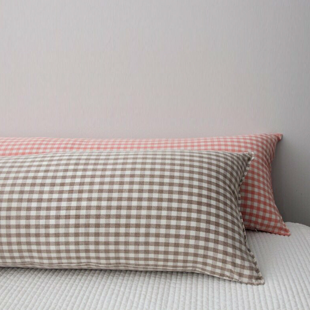 HABBYnDECO Long Body Pillow(Gingham Checkered)